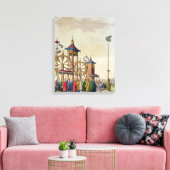 Een Chinees circus, illustratie van Le Costume An Canvas Afdruk (Insitu (Woonkamer))