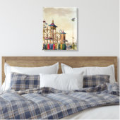 Een Chinees circus, illustratie van Le Costume An Canvas Afdruk (Insitu (Slaapkamer))