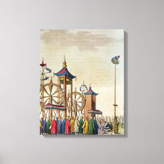 Een Chinees circus, illustratie van Le Costume An Canvas Afdruk (Voorkant)