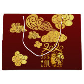 Een Chinees nieuwjaar 2020 met wieltjes op papier Groot Cadeauzakje (Voorkant)