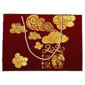 Een Chinees nieuwjaar 2020 met wieltjes op papier Groot Cadeauzakje (Achterkant)