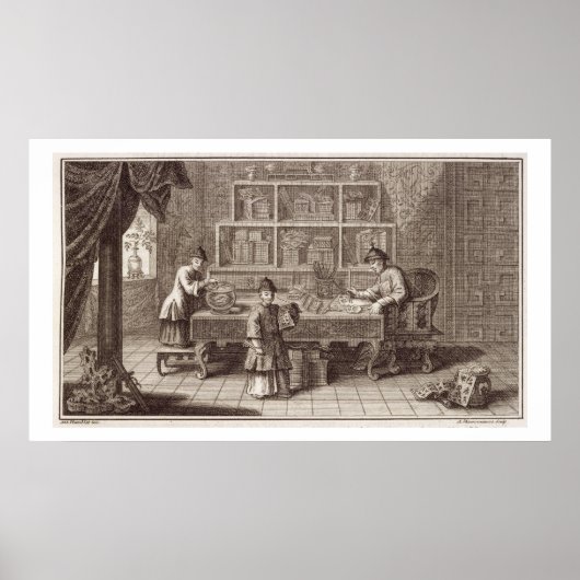 Een Chinese Calligrafieshop, van een rekening van  Poster (Voorkant)