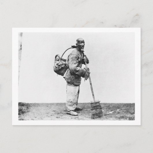 Een Chinese dagarbeider, c.1870 (foto) Briefkaart (Voorkant)