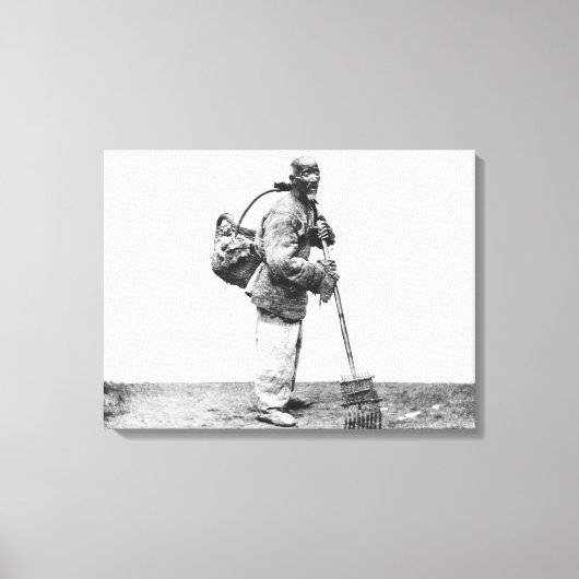Een Chinese dagarbeider, c.1870 (foto) Canvas Afdruk (Voorkant)