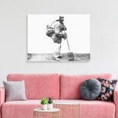 Een Chinese dagarbeider, c.1870 (foto) Canvas Afdruk (Insitu (Woonkamer))