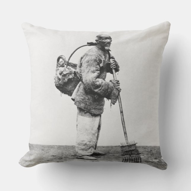 Een Chinese dagarbeider, c.1870 (foto) Kussen (Voorkant)
