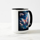 Een Chinese maanmot die tussen kersenbloesems vlie Mok (Voorkant rechts)