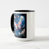 Een Chinese maanmot die tussen kersenbloesems vlie Mok (Voorkant links)