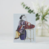 Een Chinese vrouw die haar haar haar haar haar haa Briefkaart (Staand voorkant)