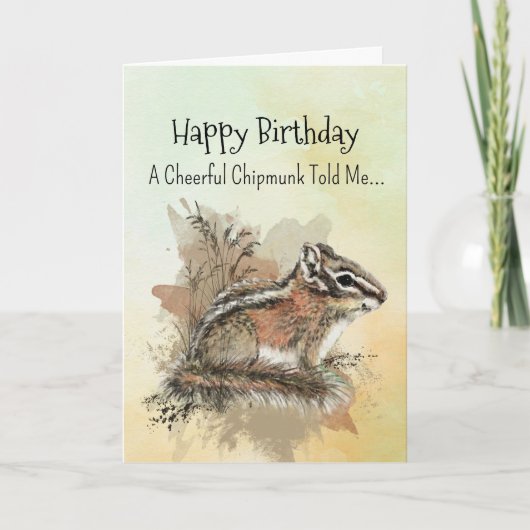 Een Chipmunk persoonlijkheid Verjaardag Fun Animal Kaart (Voorkant)