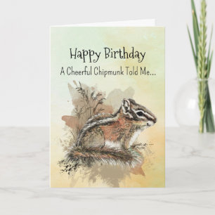 Een Chipmunk persoonlijkheid Verjaardag Fun Animal Kaart