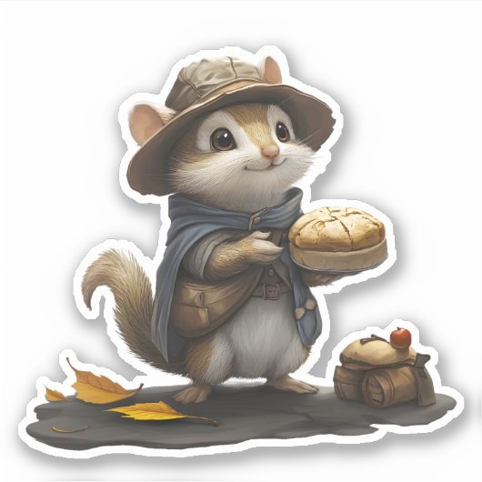 Een Chipmunk uit het oude blok Sticker (Voorkant)