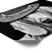 Een chique hond in een punkhoed. poster (Hoek)