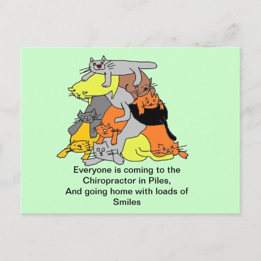 Een chiropractor Purrt Reminder CARD Briefkaart (Voorkant)