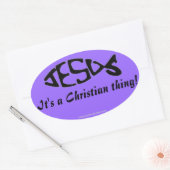 Een Christelijk ding Ovale Sticker (Envelop)