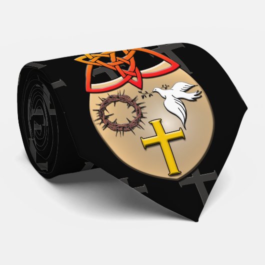 Een Christelijk wapen met gedempte ondergrond Stropdas (Opgerold)