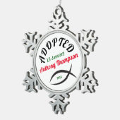 Een Christelijke familie. Tin Sneeuwvlok Ornament (Rechts)