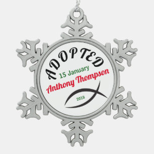 Een Christelijke familie. Tin Sneeuwvlok Ornament