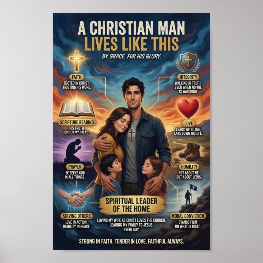 Een christelijke man leeft zo poster (Voorkant)