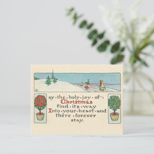 EEN CHRISTMAS-BERICHT BRIEFKAART (Staand voorkant)