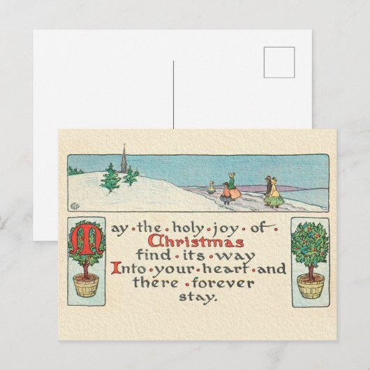 EEN CHRISTMAS-BERICHT BRIEFKAART (Voorkant / Achterkant)