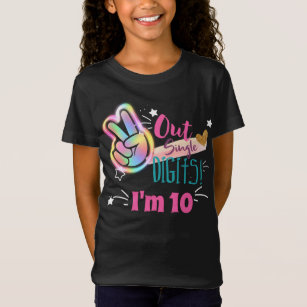 Eén cijfer voor vrede ik ben 10 Happy Birthday T-shirt