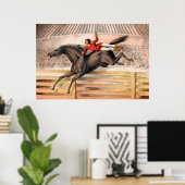 Een circusartiest die op een springpaard rijdt poster (Thuiskantoor)