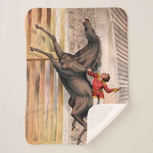 Een circusartiest die op een springpaard rijdt sherpa deken (Voorkant)