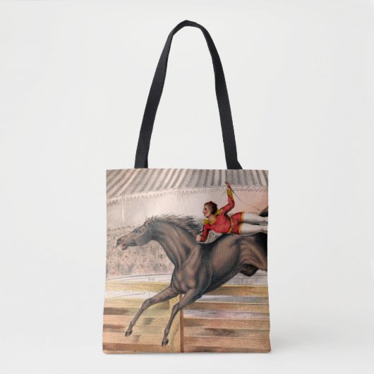 Een circusartiest die op een springpaard rijdt tote bag (Voorkant)