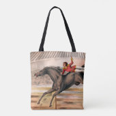 Een circusartiest die op een springpaard rijdt tote bag (Achterkant)