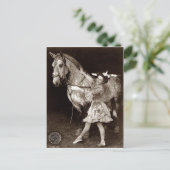 Een circusmeisje en paard briefkaart (Staand voorkant)