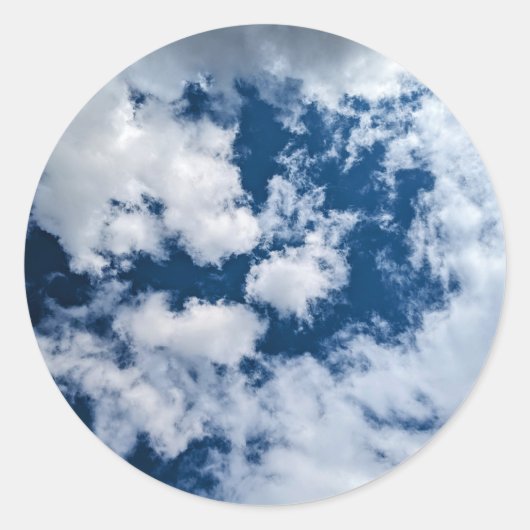 Een cirkel in de wolken ronde sticker (Voorkant)