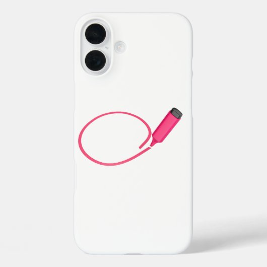 Een cirkel tekenen met een roze markeerstift Case-Mate iPhone case (Achterkant)