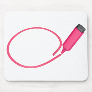 Een cirkel tekenen met een roze markeerstift muismat