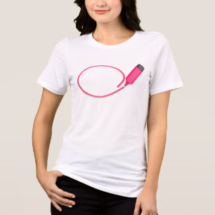 Een cirkel tekenen met een roze markeerstift Tri-Blend shirt