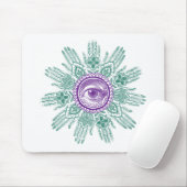 Een cirkel van handen en een oog muismat (Met muis)