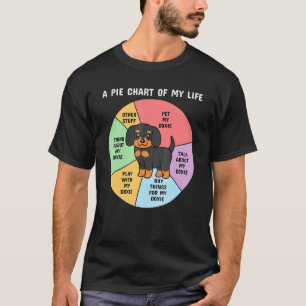 Een cirkeldiagram van mijn leven teckel hond t-shirt
