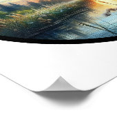 Een cirkelvormig 3D-Afbeelding van een boomzwaluw Poster (Hoek)