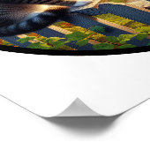 Een cirkelvormig 3D-Afbeelding van een huiselijke Poster (Hoek)