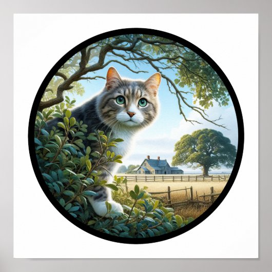 Een cirkelvormig 3D-Afbeelding van een huiselijke Poster (Voorkant)