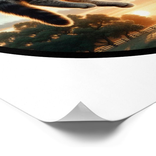 Een cirkelvormig 3D-Afbeelding van een huiselijke  Poster (Hoek)