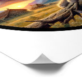 Een cirkelvormig 3D-Afbeelding van een huiselijke  Poster (Hoek)