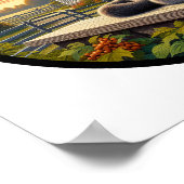 Een cirkelvormig 3D-Afbeelding van een huiselijke Poster (Hoek)