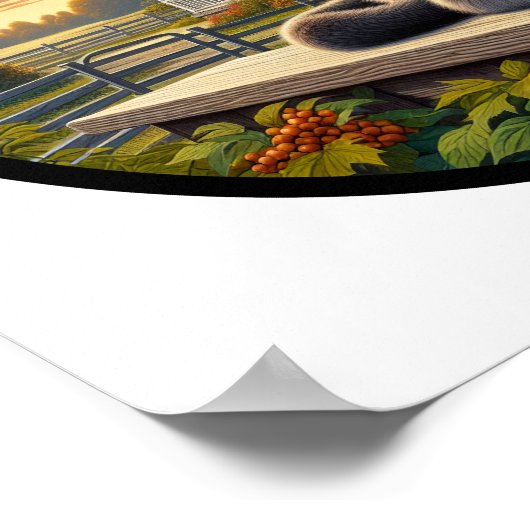 Een cirkelvormig 3D-Afbeelding van een huiselijke  Poster (Hoek)