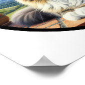 Een cirkelvormig 3D-Afbeelding van een huiselijke  Poster (Hoek)