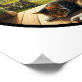 Een cirkelvormig 3D-Afbeelding van een huiselijke  Poster (Hoek)