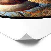 Een cirkelvormig 3D-Afbeelding van een mannetje en Poster (Hoek)