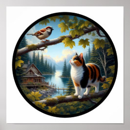 Een cirkelvormig 3D-afbeelding van een prachtige C Poster