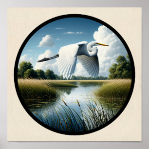 Een cirkelvormig 3D-Afbeelding van een prachtige g Poster