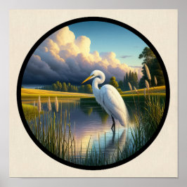 Een cirkelvormig 3D-Afbeelding van een prachtige g Poster